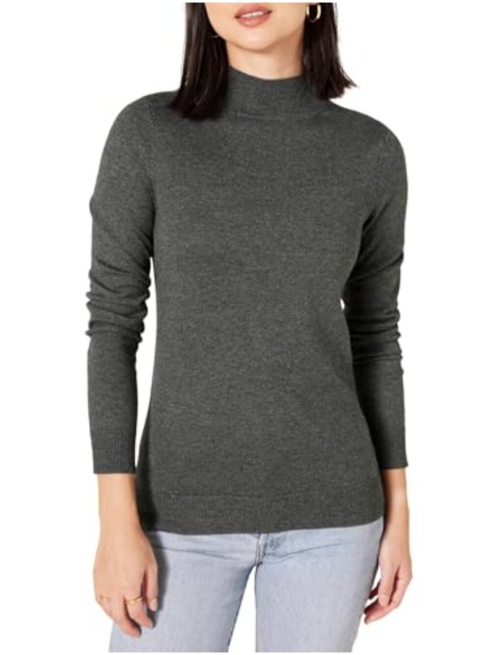 Women's Lightweight Mockneck Sweater Pullover Cotton Blend